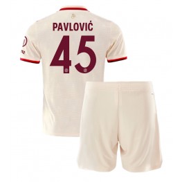 Bayern Munich Aleksandar Pavlovic #45 Derde tenue Kids 2024-25 Korte Mouw (+ Korte broeken)